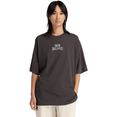 New Balance Trackside T-shirts Dames - Zwart - Maat L - Katoen Jersey