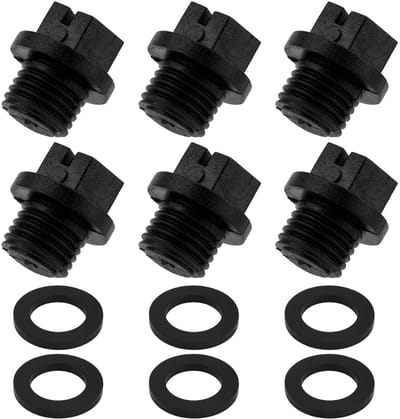 Dailygoods- Zwembadafvoerstop 6 Stuks - Vervangstop voor Zwembadpomp - Afvoerstop - O-ring Vervangingen - Zwart - Materiaal: ABS/Rubber - Afvoerplug
