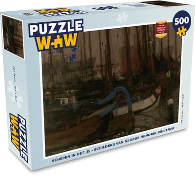 Puzzel Schepen in het ijs - Schilderij van George Hendrik Breitner - Legpuzzel - Puzzel 500 stukjes