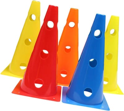 Trainingskegels Voetbal - Markeer Kegels - Sport Training - Winddicht Materiaal - 5 Stuks 32cm - Felle Kleuren