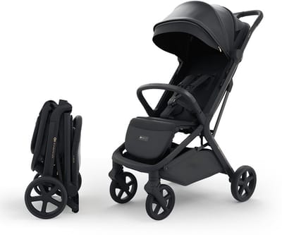 Kinderkraft NUBI 3 Buggy – Lichtgewicht & Automatisch Inklapbaar – Tot 27 kg – Verstelbare Rugleuning – Zwart