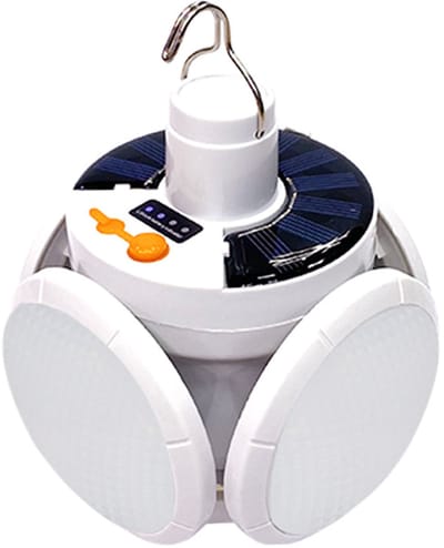 ZVD Opvouwbare, op zonne-energie werkende, kristallen kampeerlamp in de vorm van een voetbal, USB-oplaadbare, waterdichte hanglamp, tentlamp, lamp met afstandsbediening, draagbaar, geschikt voor thuis, binnen en buiten bij stroomuitva.