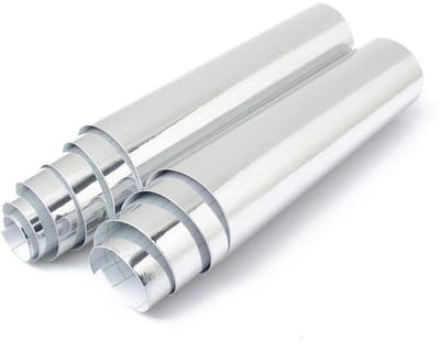 Dailygoods- Auto Vinyl Wrap - 2 Rollen - 20 x 152 cm - Zilver - Weerbestendig PVC - Zelfklevend - Eenvoudig aan te brengen - Autosticker