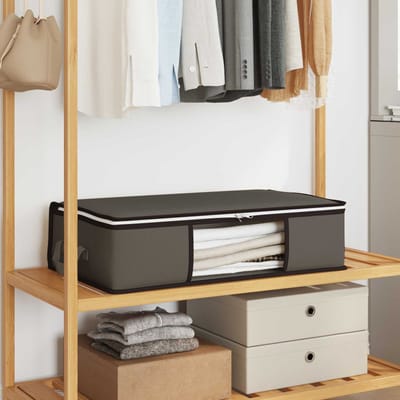 vidaXL - opbergdoos - met - doorzichtige - zijkant - Grijs - 70 - x - 40 - x - 18 - cm