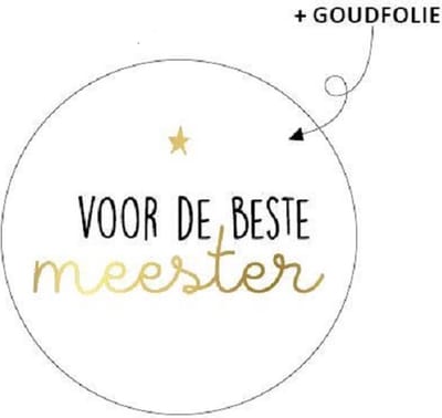 25 Uitdeelzakjes / Traktatie zakjes + 25 Stickers Voor de beste meester - Wit - Zwart - Goud | School traktaties - Cellofaan zakjes - Transparant - Uitdelen | Peuterspeelzaal - Kinderopvang - Bedrijf | DH collection