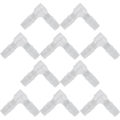10 stuks Elleboog Slangtule Plastic Fitting 90 Graden Gelijkwaardige Getande Verbinding Adapter L-Vorm voor Aquarium 4mm 6mm / 0.24in Dia