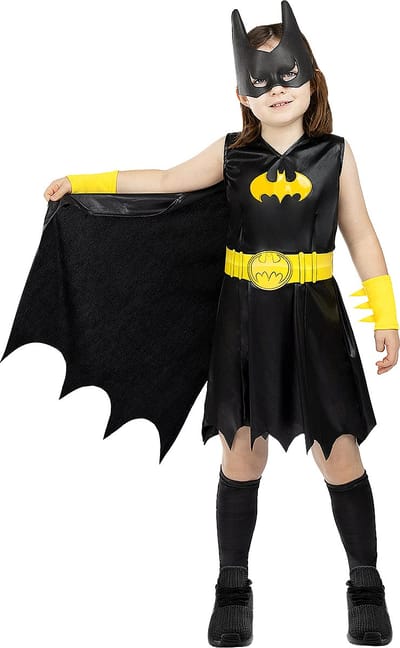 FUNIDELIA Batgirl Kostuum voor meisjes - Maat: 122 - 134 cm - Zwart