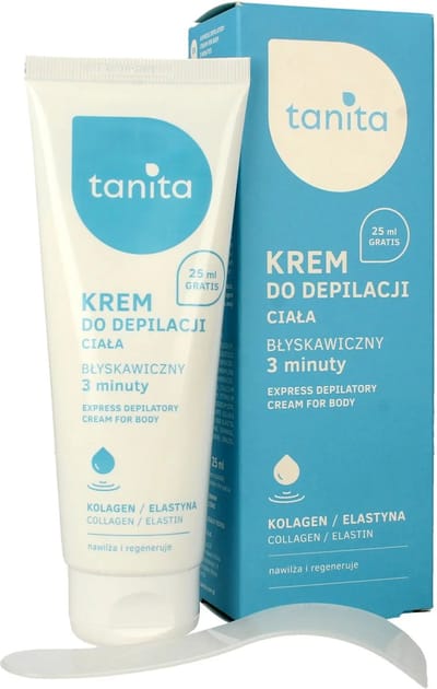 Tanita Express Ontharingcreme - 125 ml - Snel en Makkelijk Ontharen - Met Collageen en Elastine - Zijdezacht Resultaat