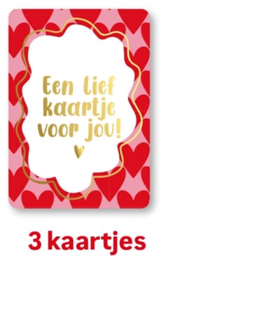 3 kleine kaartjes een lief kaartje voor jou - liefde - valentijnskaart