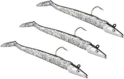Zacht visaas - Swimbaits - Vissen - Afneembare staart - 11 cm 3 stuks - Zwarte glitter