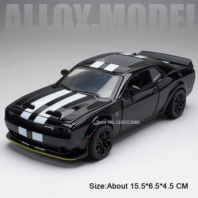 1:32 Challenger Srt Hellcat Speelgoed Auto's Modellen Legering Diecast Met Licht Muziek Miniatuur Voertuig Pull-back Auto Verjaardagscadeaus