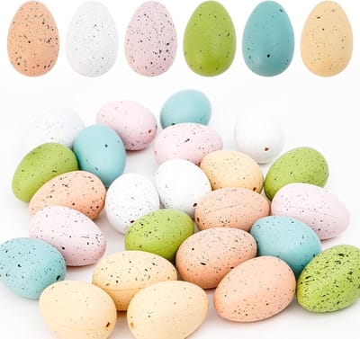 Paaseieren met spikkels - Kunstmatige eieren - Paasdecoratie - Met vrolijke spikkels - 6 cm - Groen en 4 kleuren