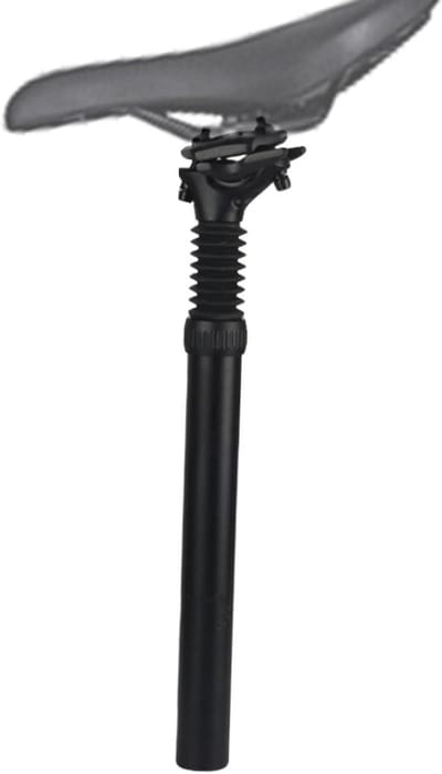 Fietszadelpen Verend - Schokdemper Zadelbuis - Comfortabel Fietsen - Aluminium Schokabsorptie - 309 x 350 mm - Zwart