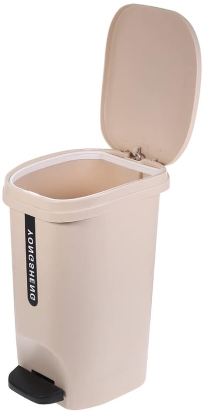 Prullenbak met voetpedaal - Afvalemmer - Keuken en badkamer - Geurafsluitend deksel - 10 liter inhoud - Khaki