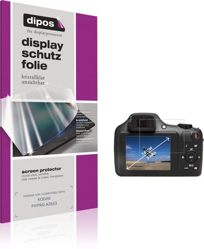 dipos – 4x Beschermfolie geschikt voor KODAK PIXPRO AZ653 | Krasbestendige & heldere Screenprotector Ultra-Thin