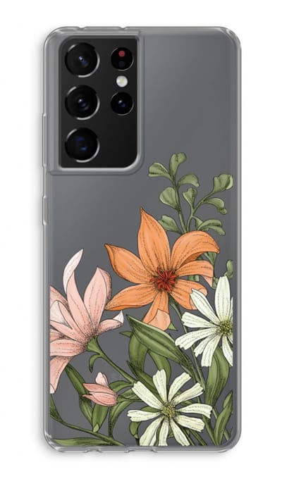 Case Company® - Hoesje geschikt voor Samsung Galaxy S21 Ultra hoesje - Floral bouquet - Soft Cover Telefoonhoesje - Bescherming aan alle Kanten en Schermrand