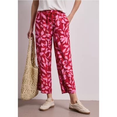 7/8 Broek met wijde pijpen in Loose Fit met print