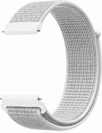 By Qubix - Geschikt voor Garmin bandje - Geschikt voor Garmin Vivomove 3 / HR / Luxe / Sport / Style / Trend - Sport Loop nylon bandje - Wit - Smartwatch bandje 20mm