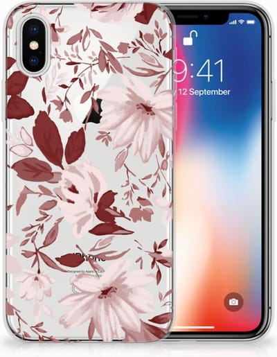 Hoesje maken Apple iPhone X | Xs Watercolor Flowers