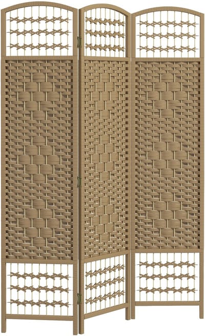 HOMCOM Kamerscherm - Hout - 120x1,5x170cm - Natuurlijk hout