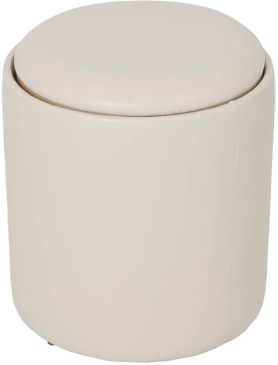 DÉJA Living Bijzettafel Draby - Rond Beige/Naturel - Incl. Opbergruimte - 40cm