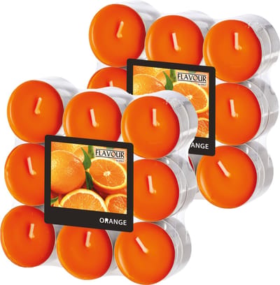 Conpax Candles Geur theelichtjes/waxinelichtjes - 36x - Sinaasappel aroma - 4,5 branduren