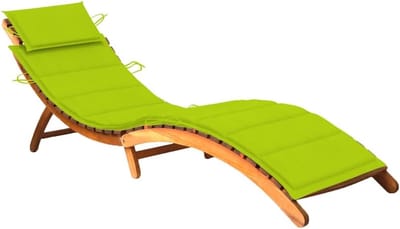 Ligstoel met kussen - Relaxstoel Tuinstoel - Buiten Ontspannen - Opvouwbaar massief hout - 184 x 55 x 64 cm