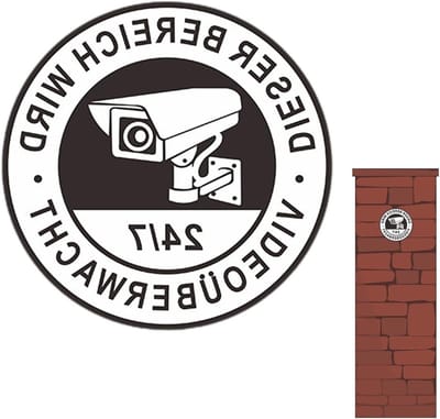 Bewakingssticker - Camera waarschuwing - Veiligheid verhogen - Zelfklevend weerbestendig - 14.4 x 13.9 cm - Meerkleurig