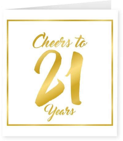 Gold white cards - 21 years
