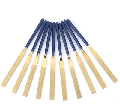 Dailygoods- Diamantvijl Hoogwaardig Materiaal - Naaldvijlset - Platte Riffler-vijlset - 10 Stuks - Ergonomische Handgreep - Duurzaam Gebruik