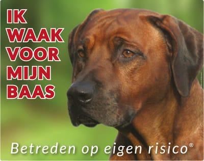 Rhodesian Ridgeback Waakbord - Ik waak voor mijn