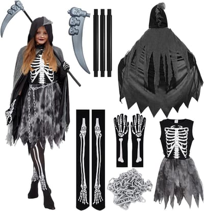 Dodenmasker Kostuum voor Vrouwen en Mannen - Skelet Outfit voor Halloween en Cosplay Feestjes