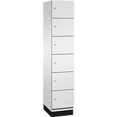 C+P Cambio lockerkast, 1 vak, 6 vakken, met plint, B 400 x D 525 x H 1980 mm, lichtgrijs