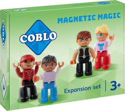 Coblo - Magnetic Tiles – Mini Figuren 4 stuks – Uitbreiding voor Magnetische Tegels – Montesorri Speelgoed - Magnetisch speelgoed – Vanaf 3 jaar