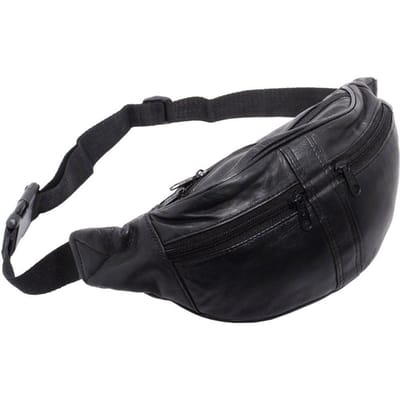 Rojafit Heuptas-Groot-4 vakken-Zwart-Nappa Leer-Afmeting ca. 34 x 8 x 15 cm.
