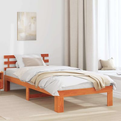 vidaXL - Bedframe - Wasbruin - 100 - x - 200 - cm - Massief - grenenhout