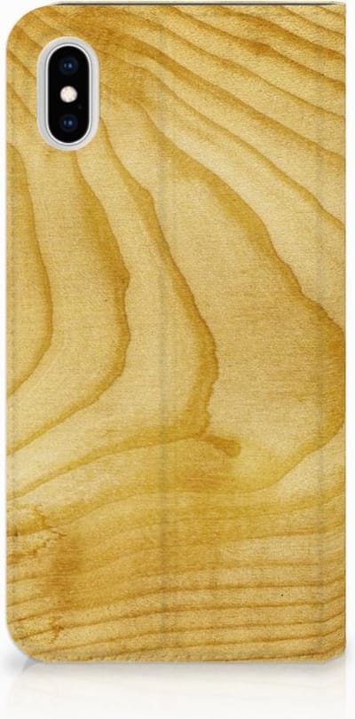 Apple iPhone Xs Max Book Wallet Case Licht Hout