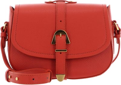COCCINELLE Leren Handtas Schoudertas Coccinelle Magalu Handbag Grained Leather Tangerine Oranje