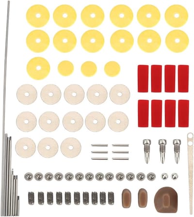 Dwarsfluit Reparatieset - Onderdelen en Hulpstukken - Muziekonderhoud DIY - Compleet Metaal Assortiment - 50 g - Afgebeeld