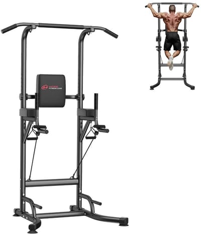 Power Tower Dip Station – Pull Up Bar – Multifunctioneel Krachtstation voor Thuisgym - KrachtTraining.