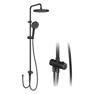 NordHaus Regendoucheset - Douchesysteem - Hoofddoucheset - Zonder Kraan - Ronde Douchekop 25 cm - Zwart