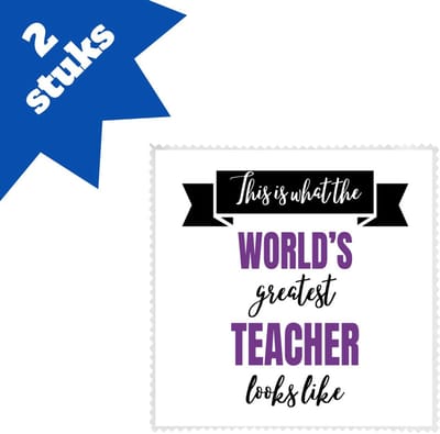 Akyol - greatest teacher looks like brillendoekjes - Leraar - beste leraar - school - verjaardagscadeau - afscheidscadeau - kado - gift - geschenk - 17,8 bij 17,8 cm - 2 stuks