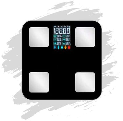 Venec Digitale Bluetooth Weegschaal – Slimme Personenweegschaal met App – 25 Lichaamsmetingen – Feelfit – 180 kg – Zwart