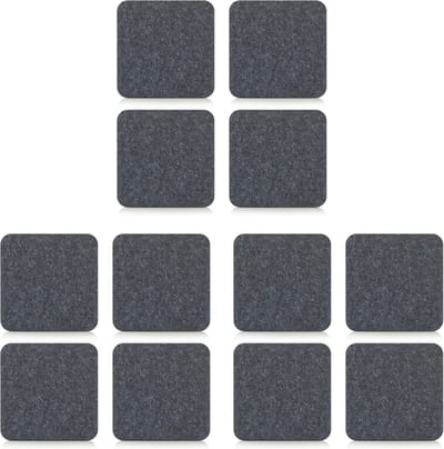 Onderzetters - 12x stuks - antraciet grijs - vilt - 10 x 10 cm - warmtebestendig