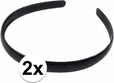 *** 2x Zwarte Diadeem - de perfecte basis haarband voor lange haren - Model Kapper Haar vast van Heble® ***