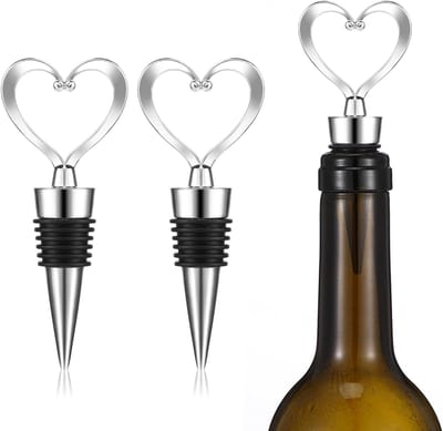 3 stuks wijnstoppers - hartvormige wijnstoppers - herbruikbare kurken voor wijnflessen - lekvrije flessenstop - inklegering siliconen champagnestop - voor bars, feestdagen