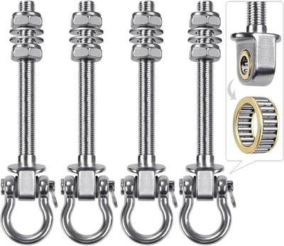 Heavy Duty Swing Hanger 175mm met Lager - 4 Stuks - 1500 lbs Capaciteit voor Hangmat en Yoga Touw