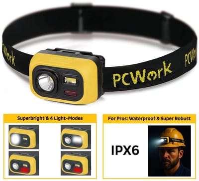 PCW12D LED Hoofdlamp Professional IPX6 300 Lumen op 3 AAA batterijen