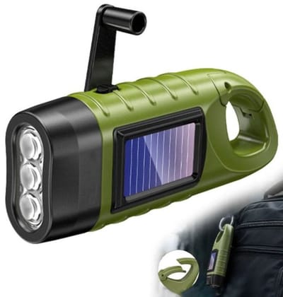 Draagbare Solar Handslinger Zaklamp - 3 LED Noodlamp - Zonne-energie & Handslinger - Outdoor, Wandelen & Vissen