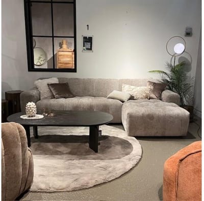 Tower Living Hoekbank Austin 2 5-AR + Chaise longue links - Haga 39 cappuccino - 290x156x78 cm